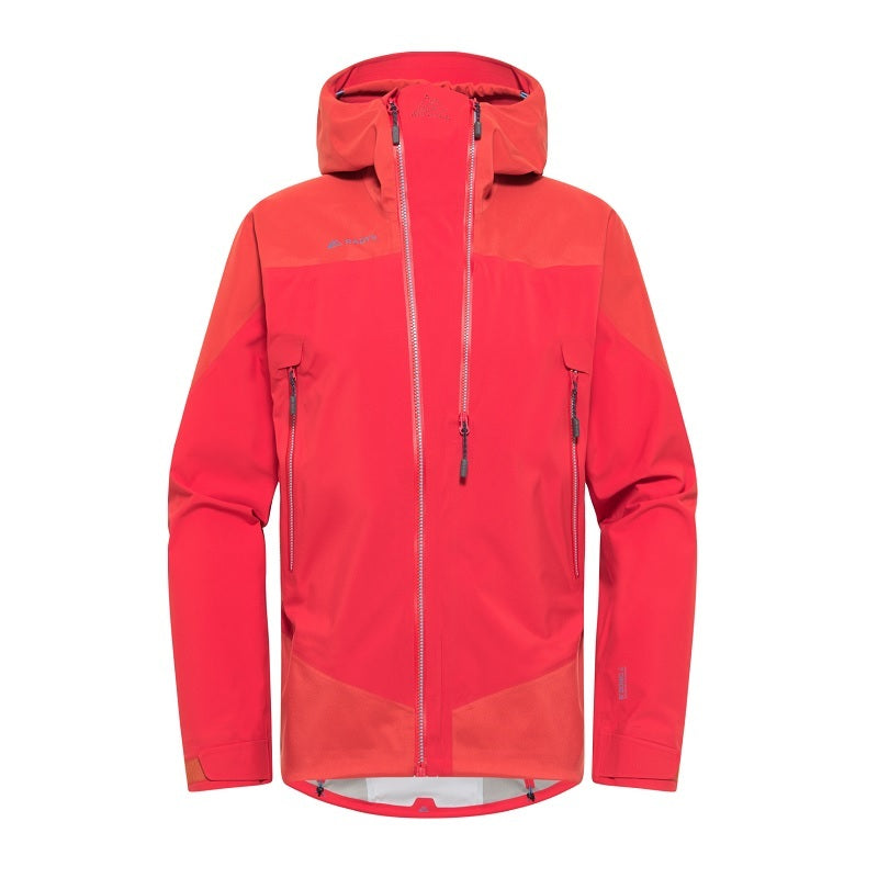 Radys R1 PRO Tech Hardshell Jacket Men mit verstellbarer Kapuze, Unterarmbelüftung und reflektierenden Elementen, ideal für Alpinisten und Eiskletterer.