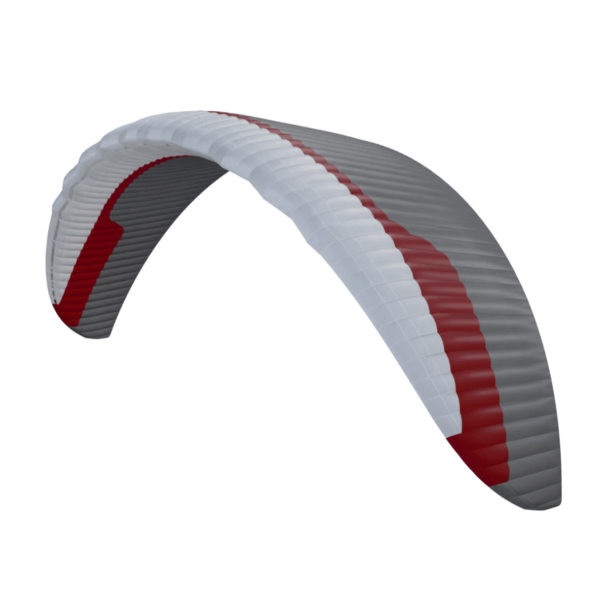 Gleitschirm collectionsbild für den Shop Paragliding24. Zeigt einen gin gto paraglider in den Farben Grau rot weiss.