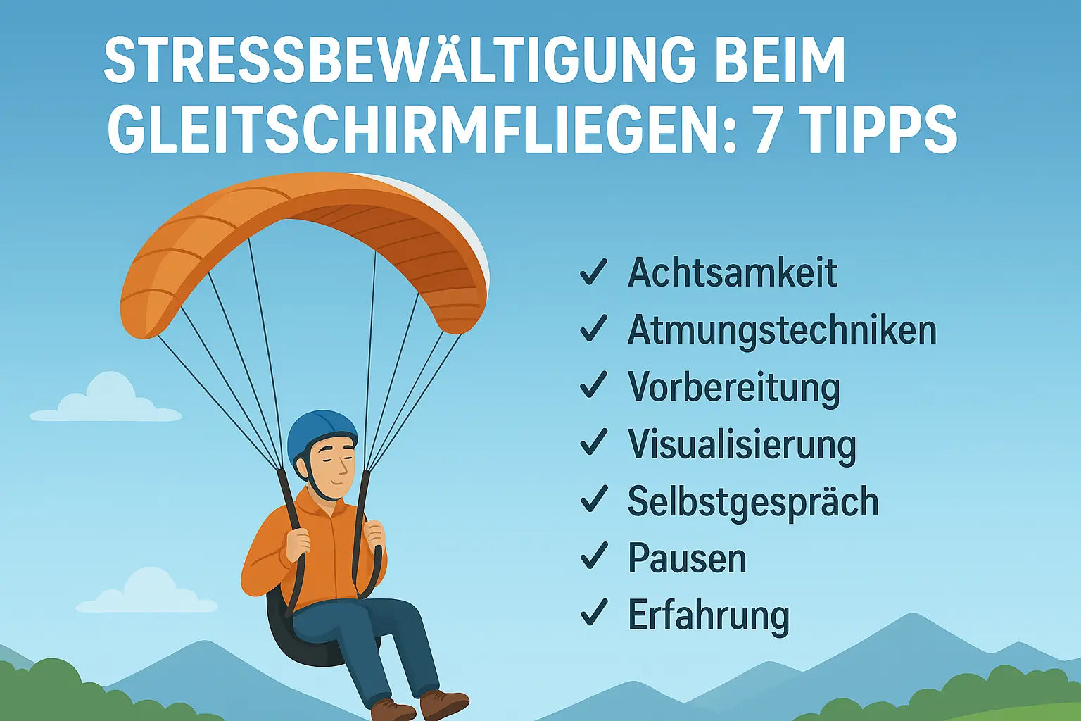 Stressbewältigung Gleitschirmfliegen: 7 Mentale Trainings für Piloten - Paragliding24.ch