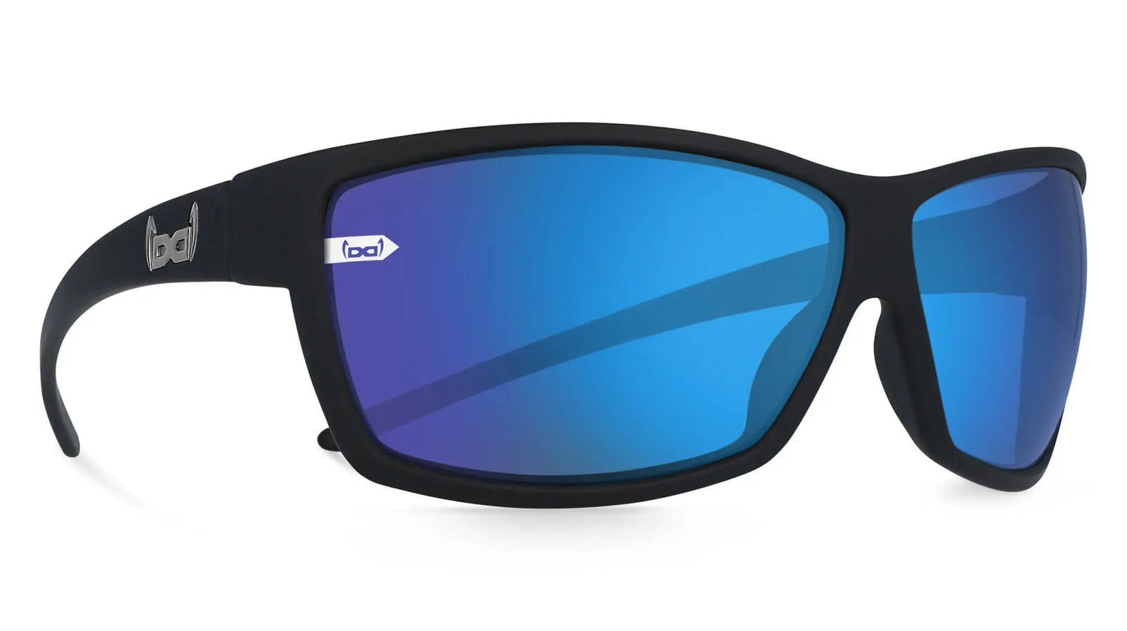 produkt kollektionsbild fuer gleitschirm flugbrillen und sonnenbrillen bild zeigt schwarz rote evil eye brille die seitlich gut abdichtet mit verspiegelten und polarisierten glaesern