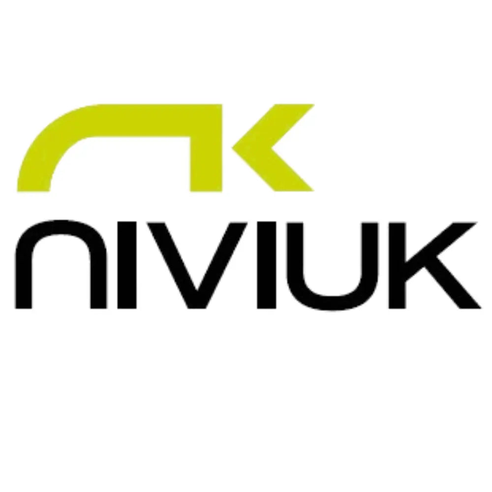 Logo vom Hersteller Niviuk Gliders mit schwarzer Schrift und grünem Zeichen darüber