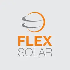 Kategoriebild für Solarpanels vom Hersteller Flexsolar. schwarzes solarpanel faltbar mit oranger schrift