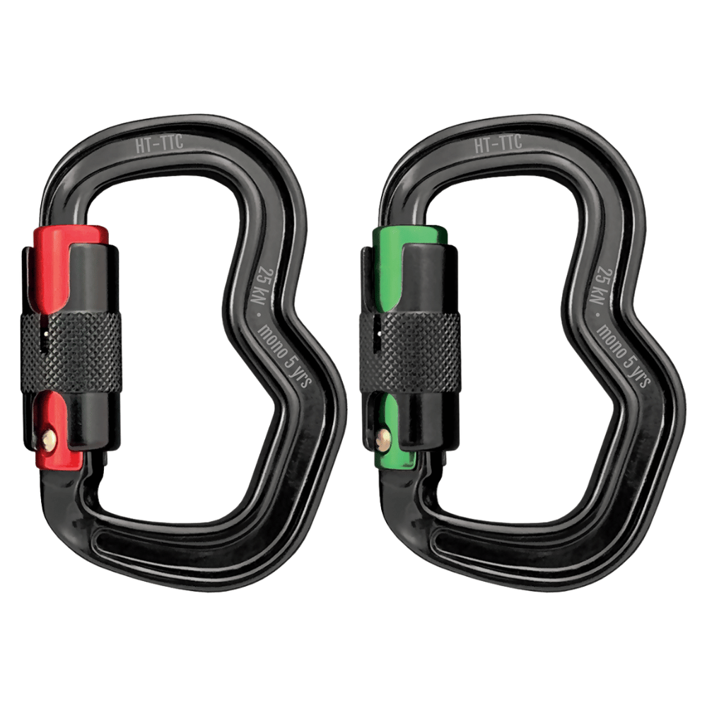 Kollektionsbild für Gleitschirm Karabiner. Das Bild zeigt zwei Karabiner einen in rot und einen in grün