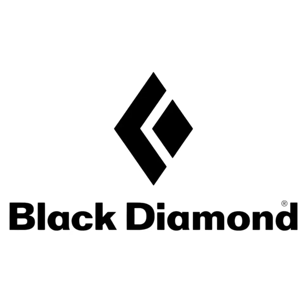 Logo vom Outdoor Hersteller Black Diamond in schwarzer schrift mit zeichen im hintergrund