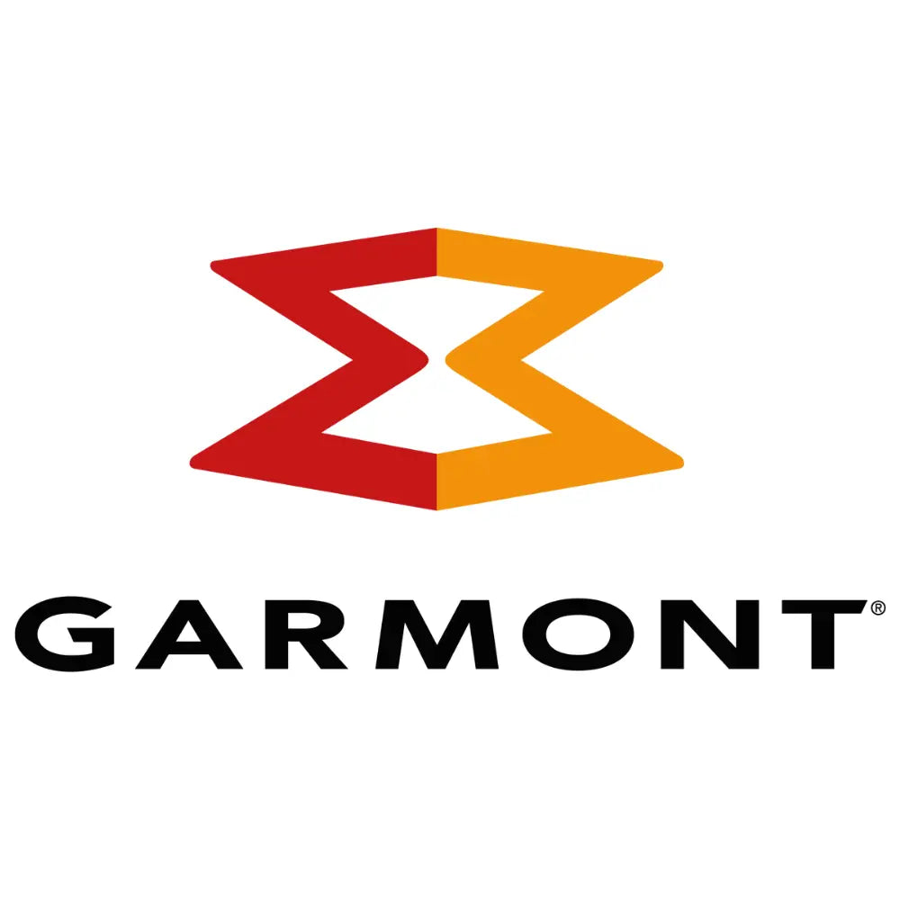 Logo vom Hersteller Garmont fuer Wander- und Bergschuhe logo in schwarze schrift mit rot orangem doppeldreickzeichen ueber der schrift