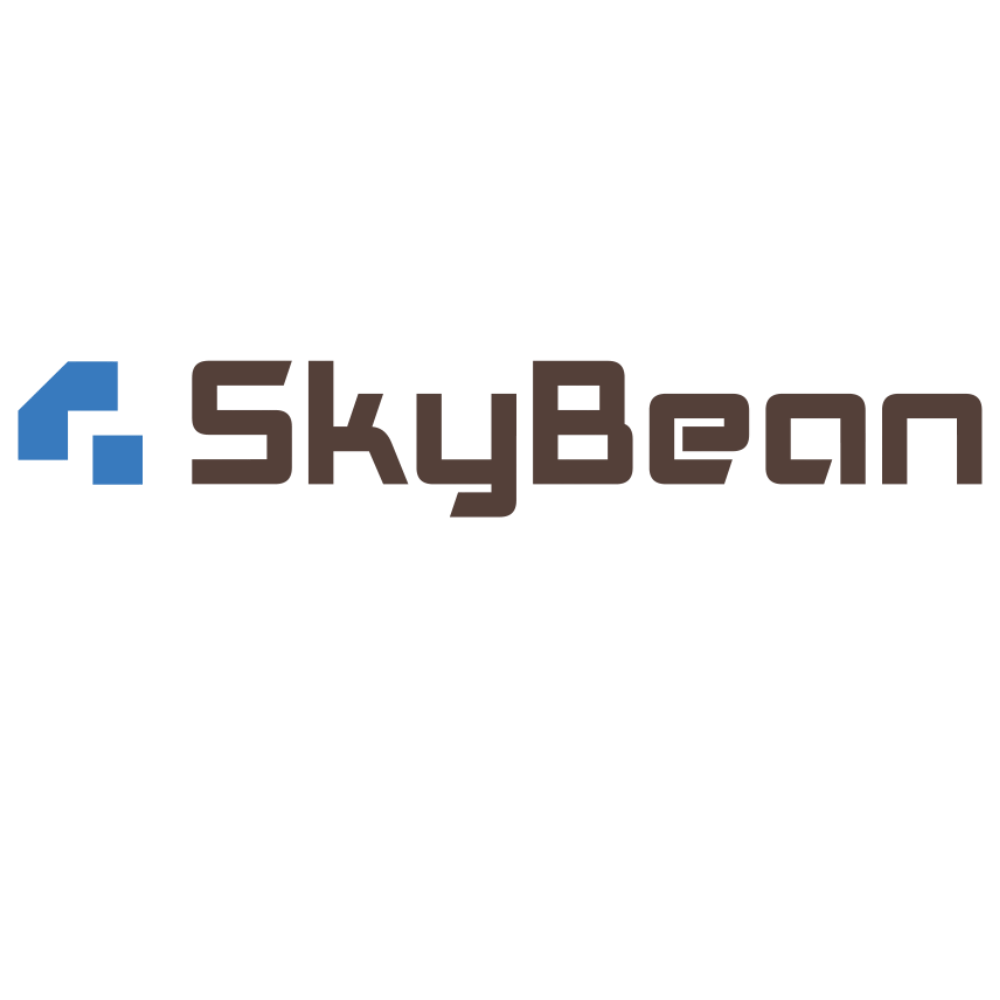 Logo vom Hersteller skybean für Variometermit schwarzer Schrift und blauem Zeichen