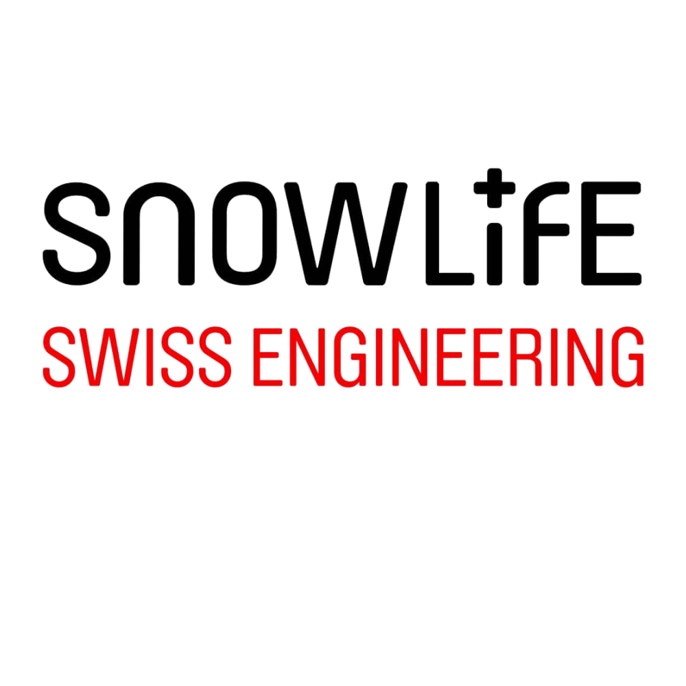 logo vom Hersteller Snowlife Gloves mit schwarzer und roter Schrift