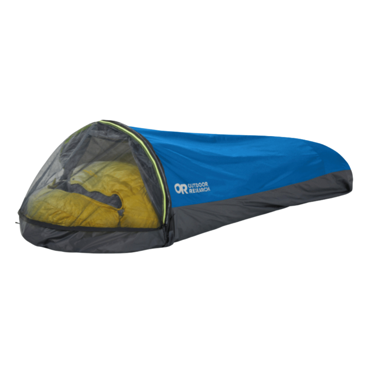 Kollektionsbild für Hike and Fly und Biwak Ausrüstung. Bild zeigt blaues Biwak Einmannzelt extraleicht und klein für extreme Abenteuer