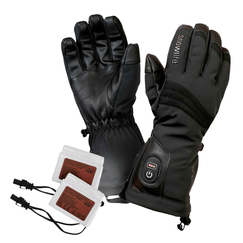 kollektionsbild fuer gleitschirm heizhandschuhe. Das bild zeigt bequeme und sehr warme Heizhandschuhe mit zwei hochleistungs lithium akkus
