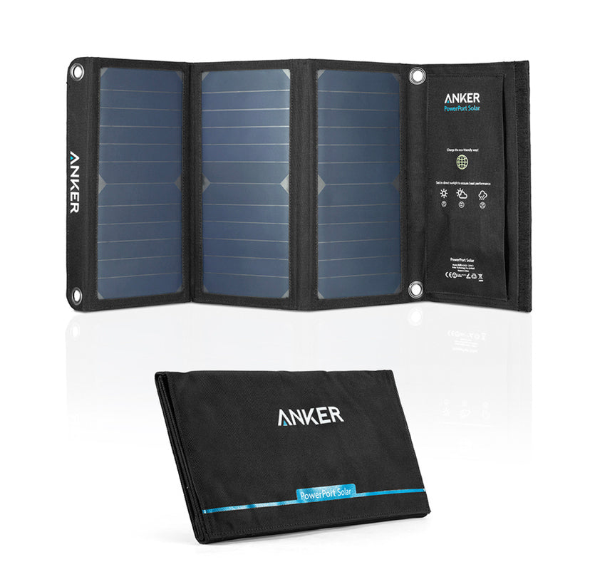 Solarpanel PowerPort 21W mit schwarzer Abdeckung, ideal zum Laden beim Biwakieren oder Fliegen. Kompakt, langlebig und wetterbeständig, perfekt für Outdoor-Aktivitäten.