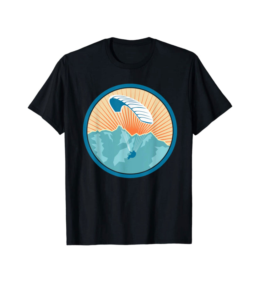 Paragliding T-Shirt Retro Vintage mit Gleitschirm-Design, ideal für Paraglider und Sportliebhaber. Perfekt als Geschenk für Piloten und Extremsportler.