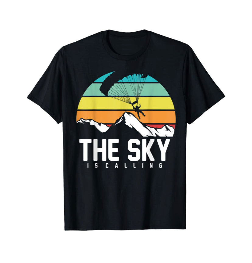 Paragliding T-Shirt Sky mit Grafikdesign eines Gleitschirmfliegers. Ideal für Gleitschirm-Piloten und Sportliebhaber. Perfektes Geschenk für Flugbegeisterte.