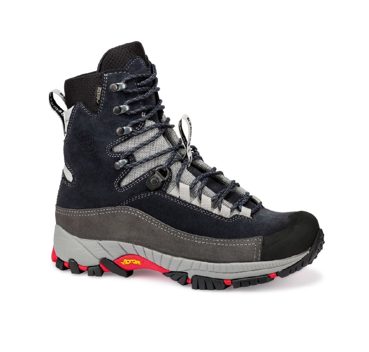 Hanwag SKY GTX Gleitschirm Bergschuh, Nahaufnahme der Schuhschnürung und des hohen Schafts, ideal für sicheren Halt und Schutz beim Paragliding und Wandern.