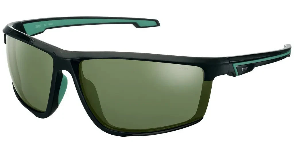 ESPRIT Sport E7 Pol - Black Green Sonnenbrille mit grünen Gläsern, ideal für Gleitschirmfliegen, bietet hohen UV-Schutz und eleganten, sportlichen Stil.