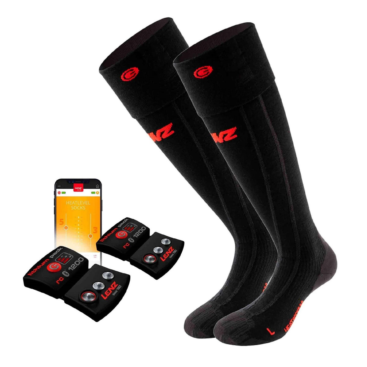 Lenz HEAT SOCK 6.1 Toe Cap Merino Compression - SET mit integriertem Heizelement und Akku, ideal für anspruchsvolle Outdoor-Aktivitäten und optimalen Tragekomfort.