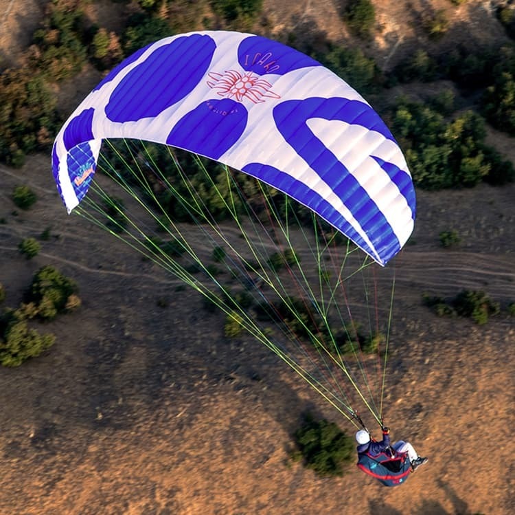 Icaro Pandion 2 Gleitschirm im Flug, ideal für thermikbegeisterte Piloten und sicheren Einstieg in die B-Klasse.