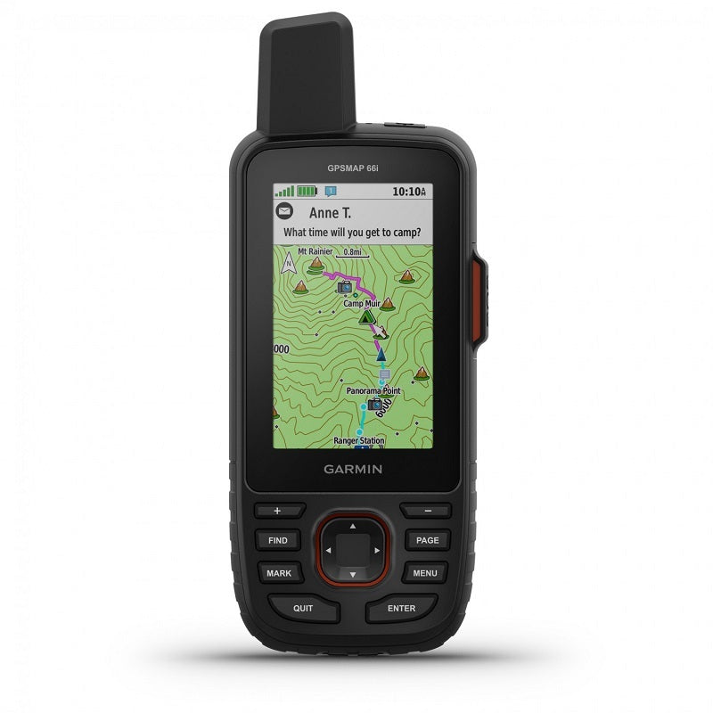 Garmin GPSMap 67i GPS-Gerät mit robustem Design und 3-Display, ideal für Outdoor-Abenteuer und Notfallsituationen mit weltweiter Satellitenkommunikation.