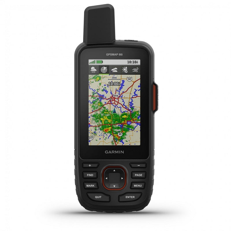 Garmin GPSMap 67i GPS-Gerät mit robustem Design und 3-Display, ideal für Outdoor-Abenteuer und Notfallsituationen mit weltweiter Satellitenkommunikation.