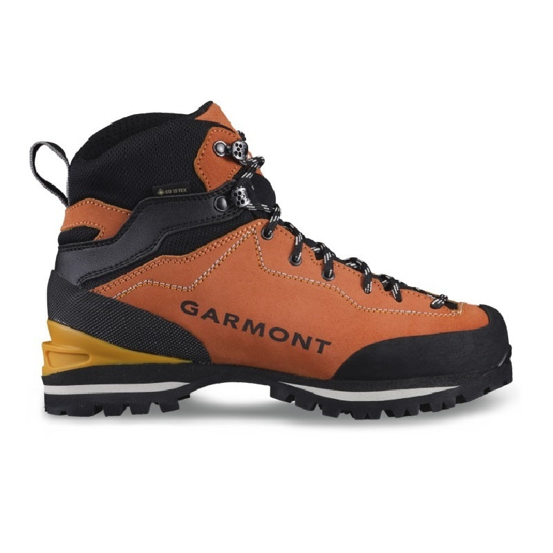 Garmont Ascent GTX Damen-Bergschuh, Nahaufnahme zeigt strapazierfähiges Veloursleder, präzise Schnürung und Vibram-Sohle, ideal für schnelle Aufstiege und Klettersteige.