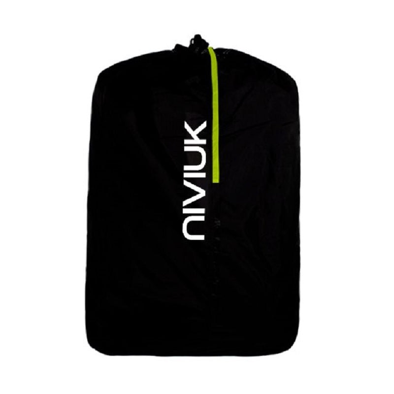 Niviuk Inner Bag - Packsack: Schwarzer Schutzsack mit weißem NK-Logo, ideal für die sichere Aufbewahrung von Gleitschirmen, mit praktischem Kordelzug und langlebigen Materialien.