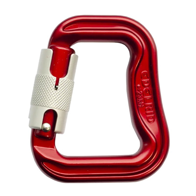 Edelrid Alias 2 Karabiner - Rot, ein leichter, hochfester Karabiner mit Twist-Lock-Verschluss und H-Profil, ideal für Gleitschirmausrüstung.