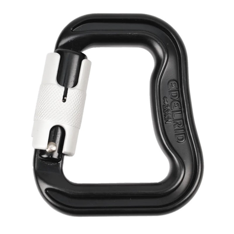 Edelrid Alias 2 Karabiner - Schwarz, leichter und robuster Gleitschirm-Karabiner mit Twist-Lock-Verschluss und doppelter S-Form für optimale Kraftübertragung.