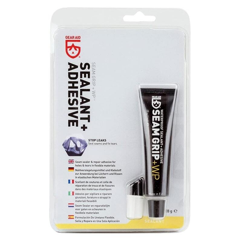 SeamGrip Zeltnaht-Versiegelung und Repair-Gel in schwarzer Tube mit weißem Verschluss, ideal zum Abdichten und Reparieren von Zeltnähten, 30ml.