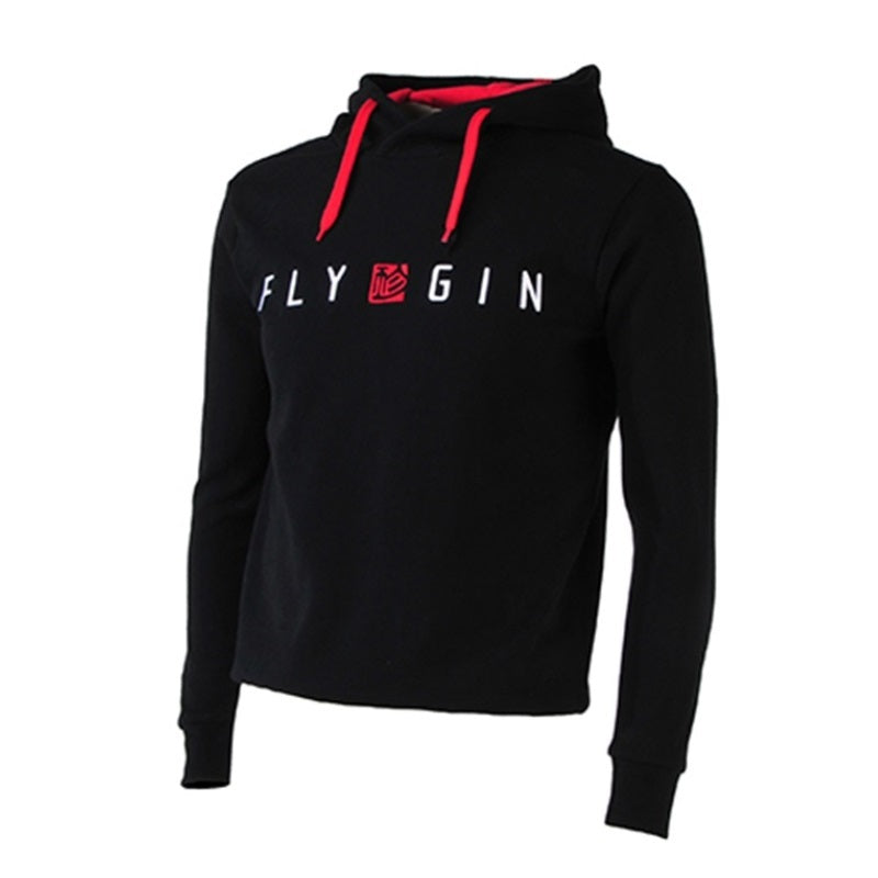 Fly GIN Classic Hoodie mit hochwertigem Schriftzug, eng geschnitten. Ideal für Gleitschirm-Enthusiasten, empfohlen eine Größe größer zu wählen.