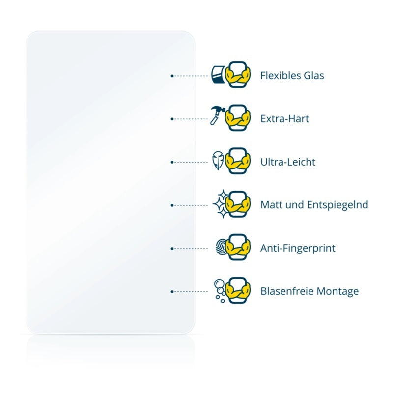 Skytraxx 5 mini Displayschutzfolie - Extra Hart; Nahaufnahme eines Laptops mit Displayschutzfolie, kratzfest und ultra-leicht, speziell für Skytraxx 5 mini entwickelt.