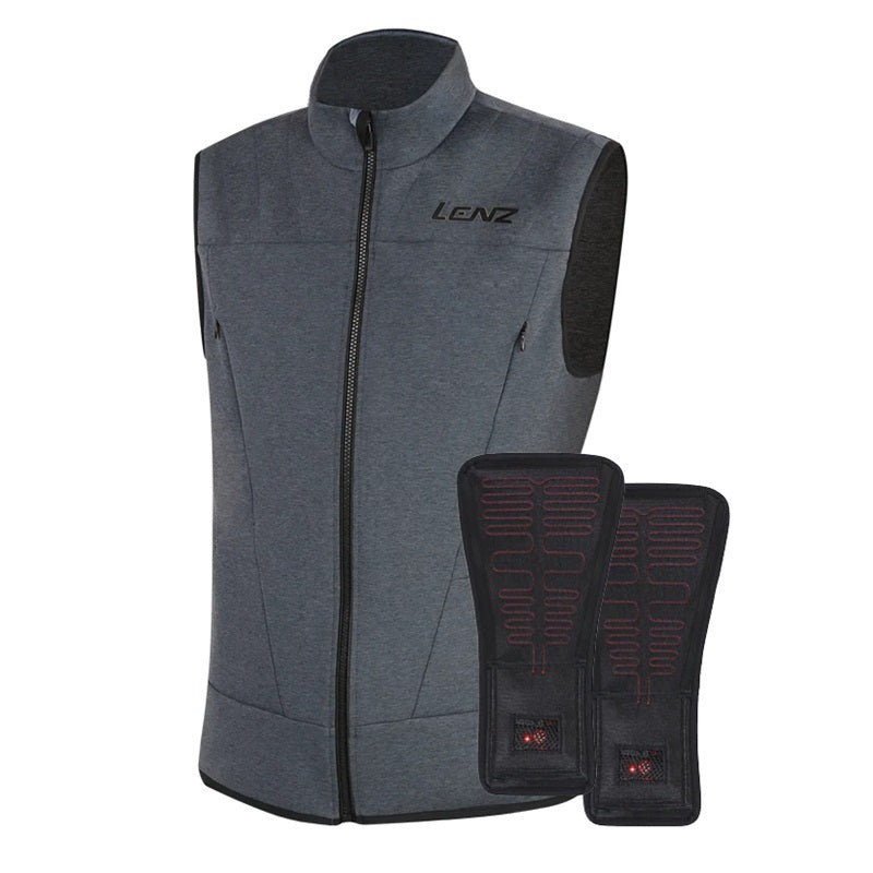 Lenz HEAT Vest 2.0 - SET inkl. Akkus, graue Weste mit flexiblen Heizelementen, ideal für Sport und Arbeit, inklusive Heizpads und Akkus.