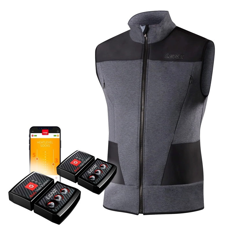 Lenz HEAT Vest 2.0 - SET inkl. Akkus, beheizbare Weste mit flexiblen Heizelementen, ideal für Sport und Arbeit, inklusive zwei Lithium-Akkus.