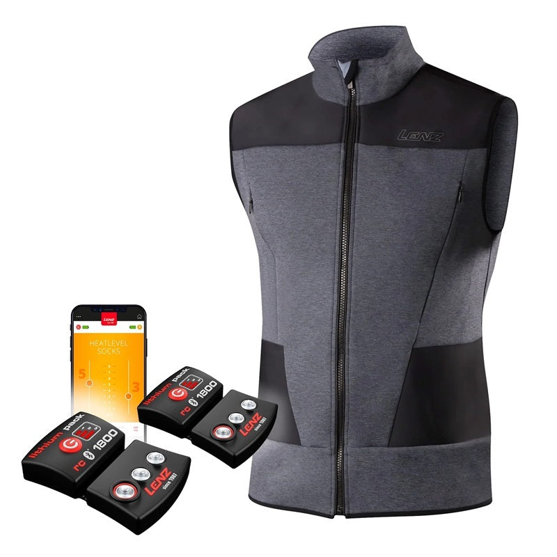 Lenz HEAT Vest 2.0 - SET inkl. Akkus, beheizbare Weste mit flexiblen Heizelementen, ideal für Sport und Arbeit, inklusive zwei Lithium-Akkus.