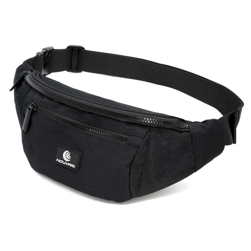 Nouvari Hip Bag - Hüfttasche, eine geräumige, wasserabweisende Bauchtasche mit verstellbarem Gurt und mehreren Fächern, ideal für Abenteuer und Outdoor-Aktivitäten.