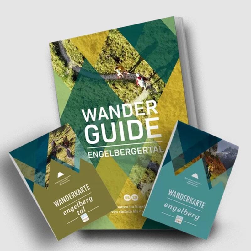 Wander Guide mit Karten– Engelbergertal: Zwei Bücher mit detaillierten Wanderkarten und QR-Codes für zusätzliche Informationen, ideal für Wanderungen in der Schweiz.