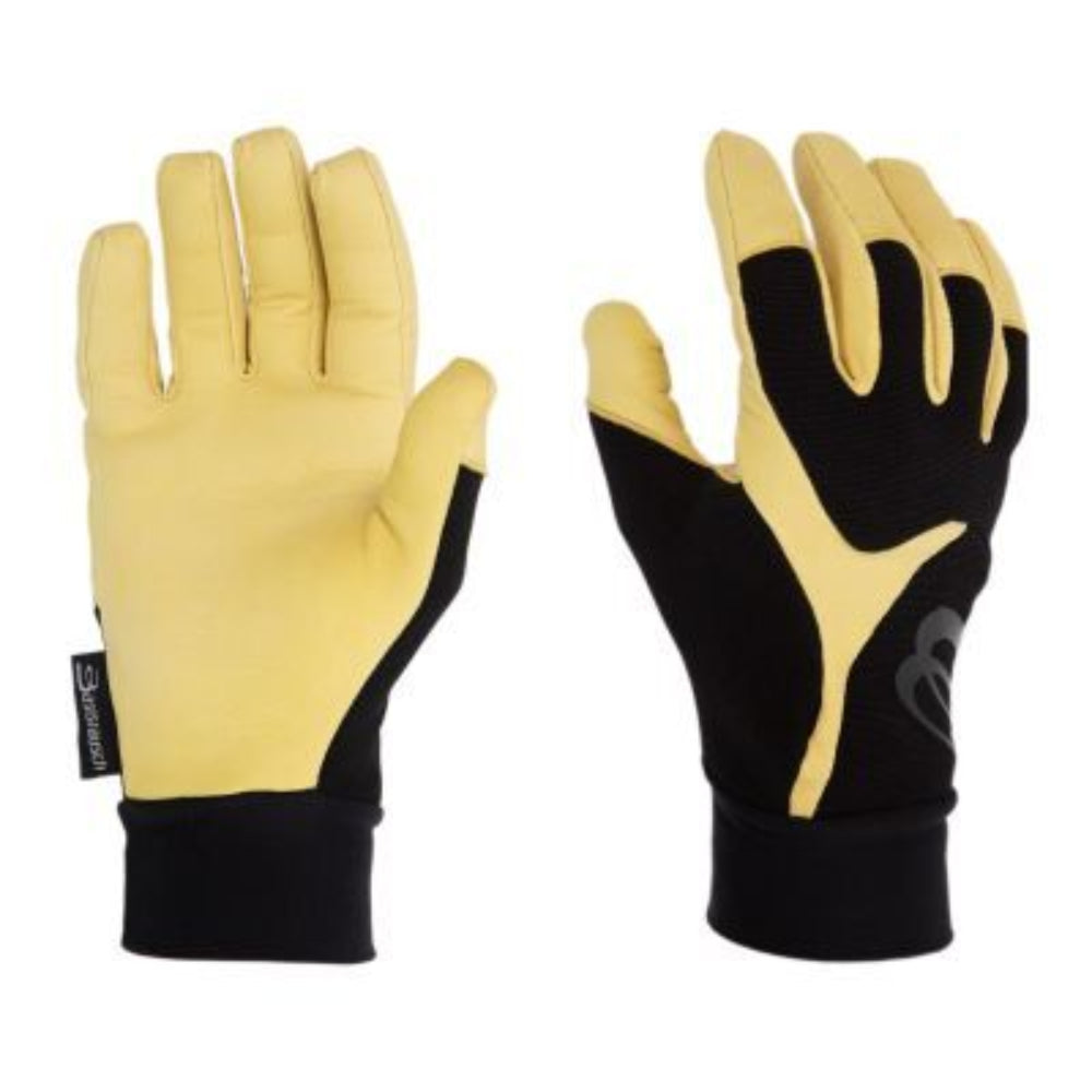 Basisrausch Citrin Handschuh (Sommer), schwarzer und gelber Paragliding-Handschuh aus weichem Ziegenleder und Polyester, bietet exzellenten Griff und Schutz.