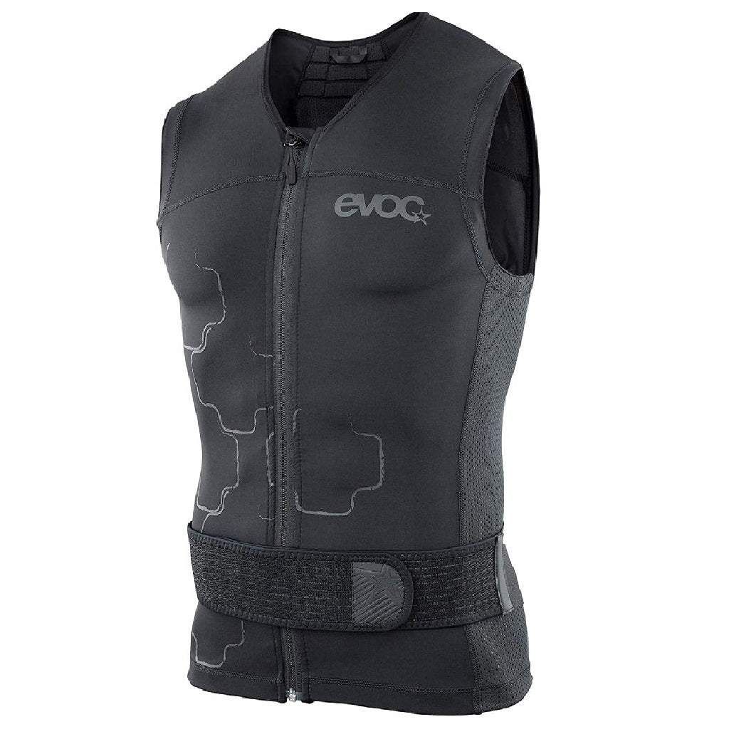 EVOC Rückenprotektor Lite Weste mit abnehmbarem Rückenprotektor und verstellbarem Gurt, ideal für Skifahrer, Snowboarder und Paraglider, bietet umfassenden Schutz.