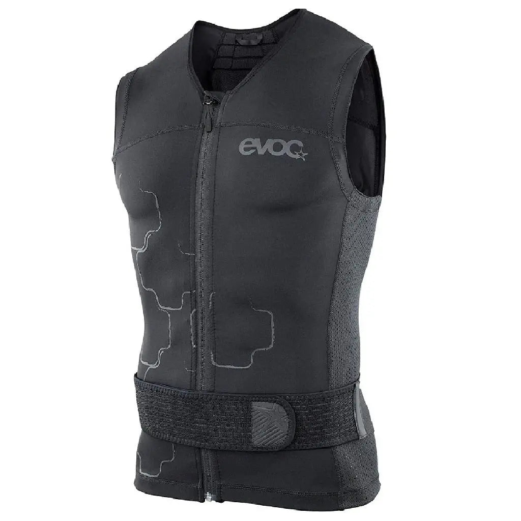 EVOC Rückenprotektor Lite Weste mit abnehmbarem Rückenprotektor und verstellbarem Gurt, ideal für Skifahrer, Snowboarder und Paraglider, bietet umfassenden Schutz.