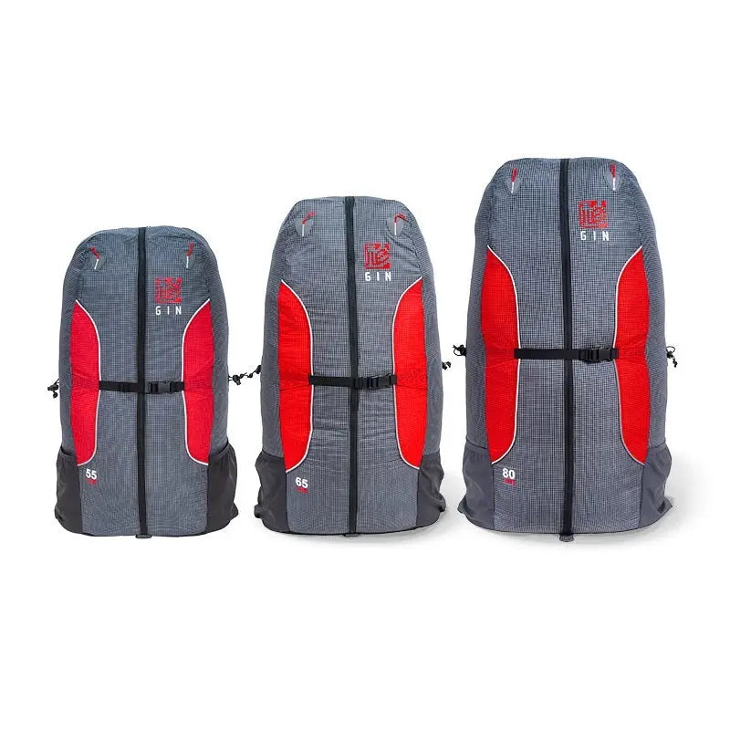 GIN X-Lite Bag 2 - H&F Rucksack mit ergonomischem 3D-Mesh-Rückenkontakt und zentralem Kompressionsriemen, ideal für Hike&Fly-Piloten.