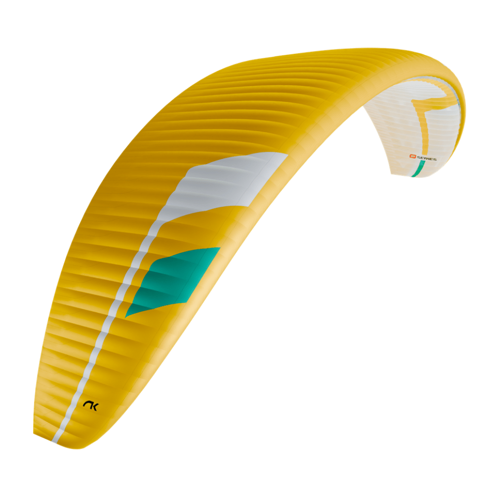 Niviuk Artik 7 P (EN-C) Paraglider mit weiß-blauem Design, ideal für XC und Hike &amp; Fly, ultraleicht und kompakt für anspruchsvolle Flüge.