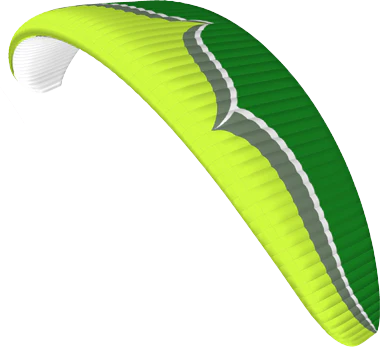 Ozone Delta 4 (EN-C) Paraglider, grün-weiß, bekannt für seine Leistung und Stabilität, ideal für erfahrene Piloten, erhältlich bei Paragliding24.ch, dem Schweizer Gleitschirmshop.