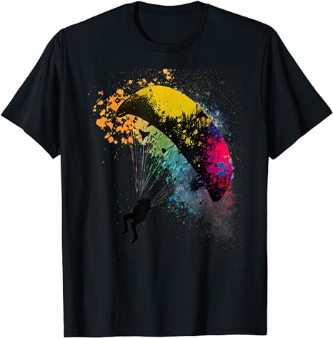 Paragliding T-Shirt Painted mit Fallschirmspringer-Motiv, ideal für Gleitschirmflieger. Perfekt für Sportliebhaber, klassisch geschnitten, aus 100% Baumwolle.