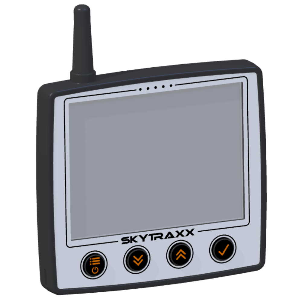 Skytraxx 5 FF Variometer mit Display und innovativem Thermikassistent, ideal für Gleitschirmflieger, mit FANET und FLARM ausgestattet.