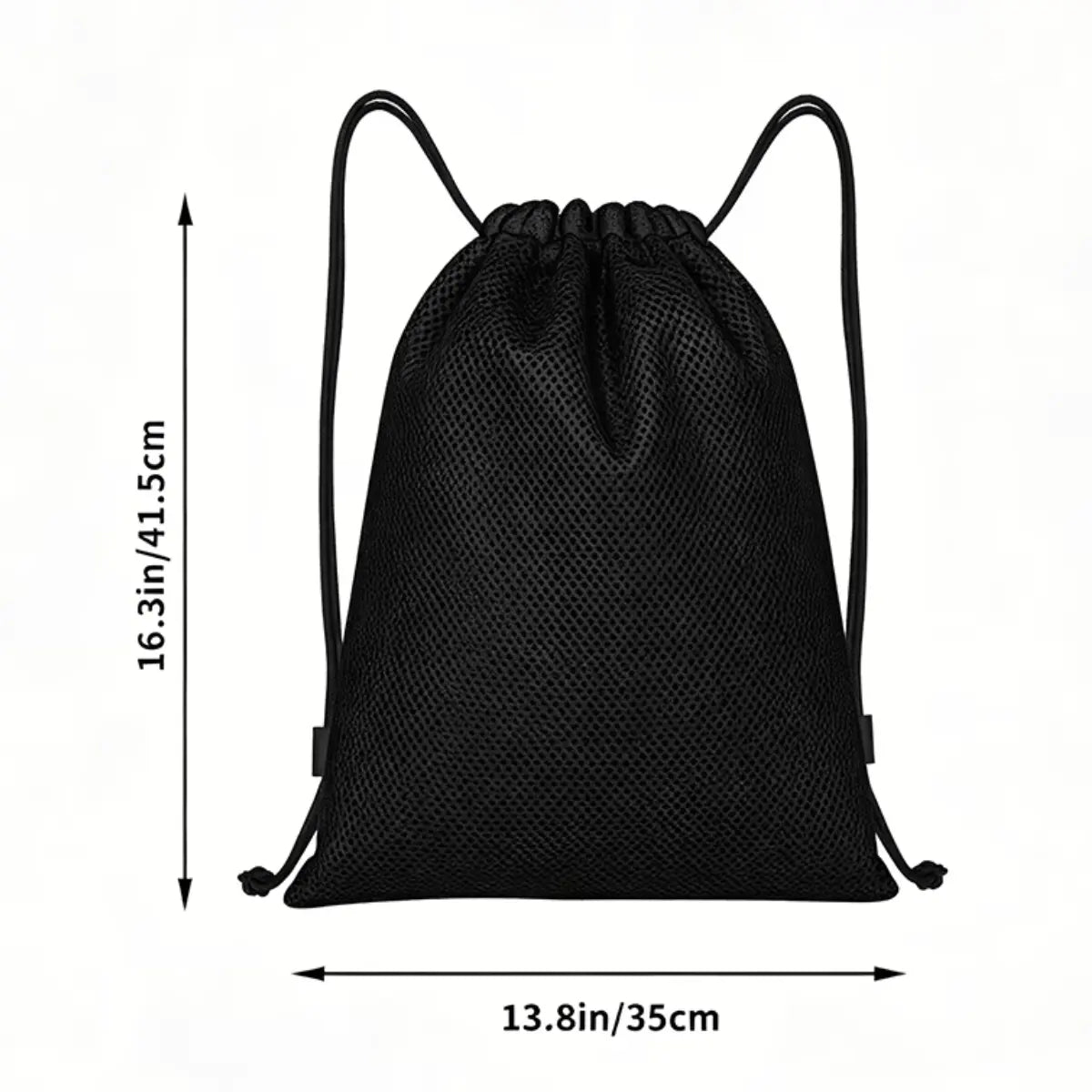 Schwarzer Paragliding Sportbeutel aus Netzmaterial, ideal zum Transportieren von Ausrüstung, mit einer Größe von 41,5 cm x 35 cm.
