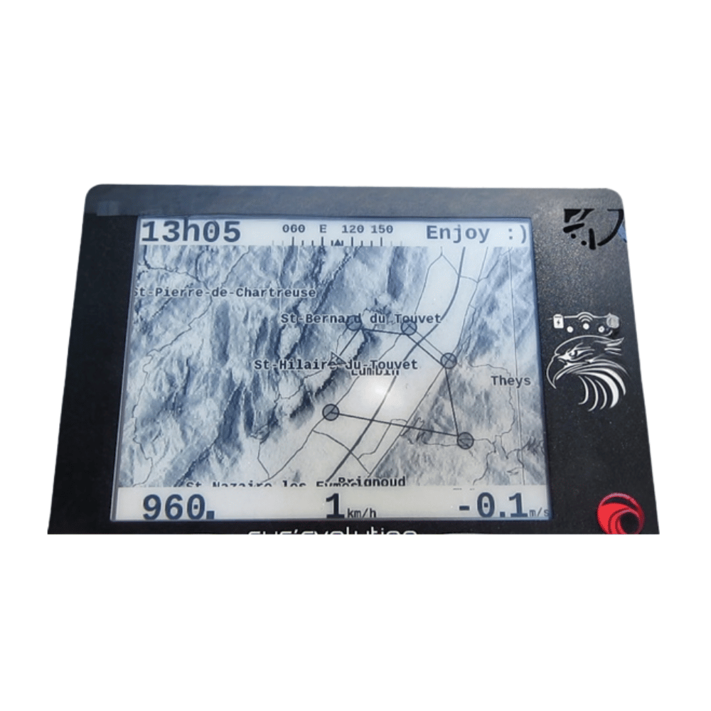 Syride SYS Evolution - Experten-GPS-Variometer mit Touchscreen, ideal für XC-Flüge und Wettbewerbe, weltweit topographische Karten und 6-Zoll-E-Ink-Bildschirm.