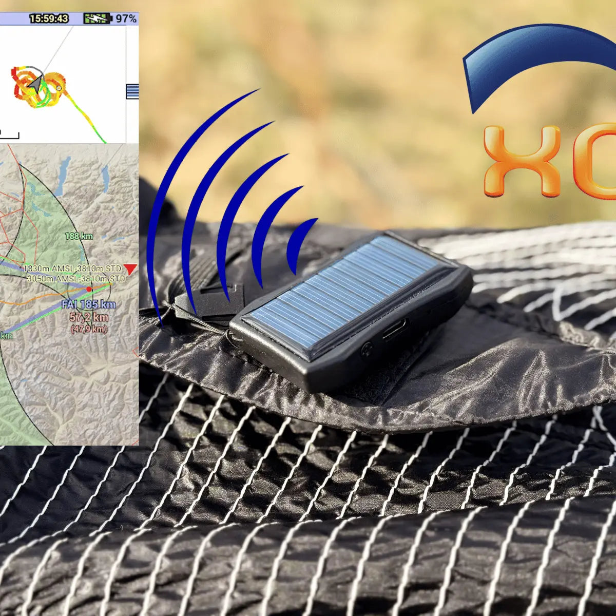 Syride Solar Variometer für Gleitschirmflieger mit integrierten Solarzellen, ideal für Paragliding und Hike & Fly Aktivitäten bei Paragliding24.ch.