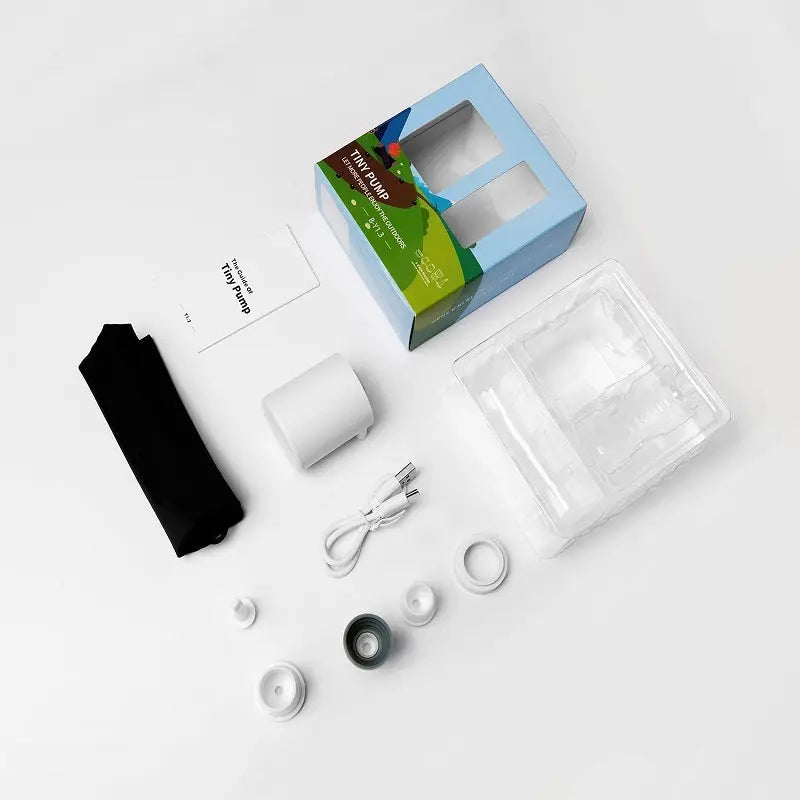 Mini Akku Luftpumpe für Luftprotektor, kompakt und leicht, mit USB-C Ladeanschluss, ideal zum Aufblasen von Gleitschirmprotektoren; spritzwassergeschützt und leistungsstark für Paragliding-Zubehör.