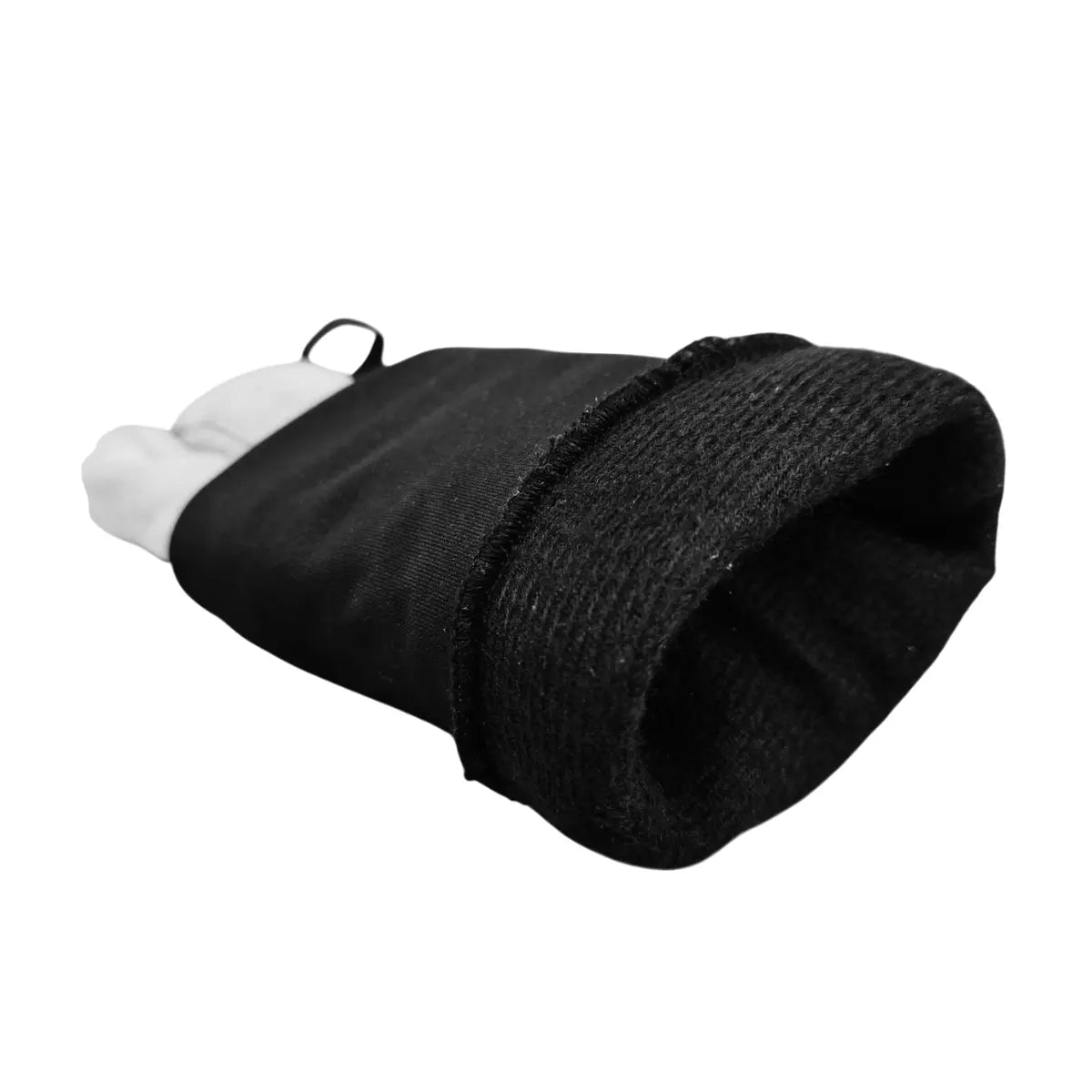 Basisrausch Kristall TOUCH Gleitschirmhandschuh, innen nach außen auf Handform, zeigt lange Wärmestulpe und Aufhängeschlaufe, ideal für drei Jahreszeiten, wind- und wasserabweisend.