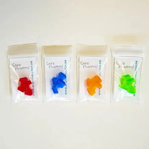 Brummellock - Brummelhaken Sicherung in kleinen Plastiktüten. Hochwertiges, flexibles Kunststoffzubehör für sicheren Gleitschirmflug, erhältlich bei Paragliding24.ch.