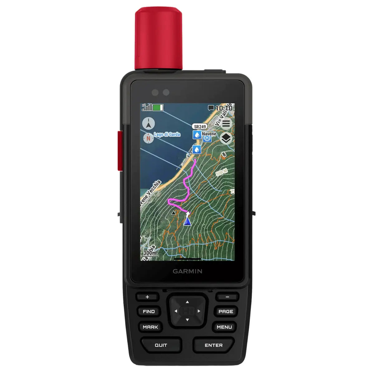 Garmin GPSMAP H1 & H1i Plus Handheld GPS-Gerät mit detaillierter topografischer Karte und rotem Antennenaufsatz.