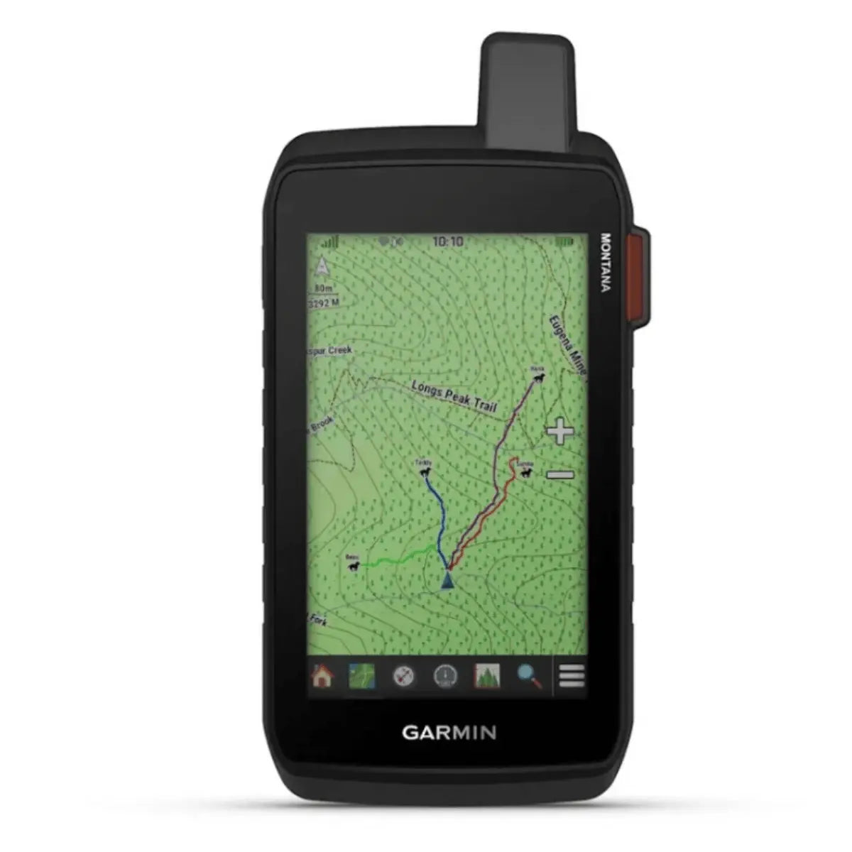 Robustes Garmin Montana 710i Outdoor-Navigationsgerät mit detaillierter topografischer Karte auf dem Bildschirm und Antenne.